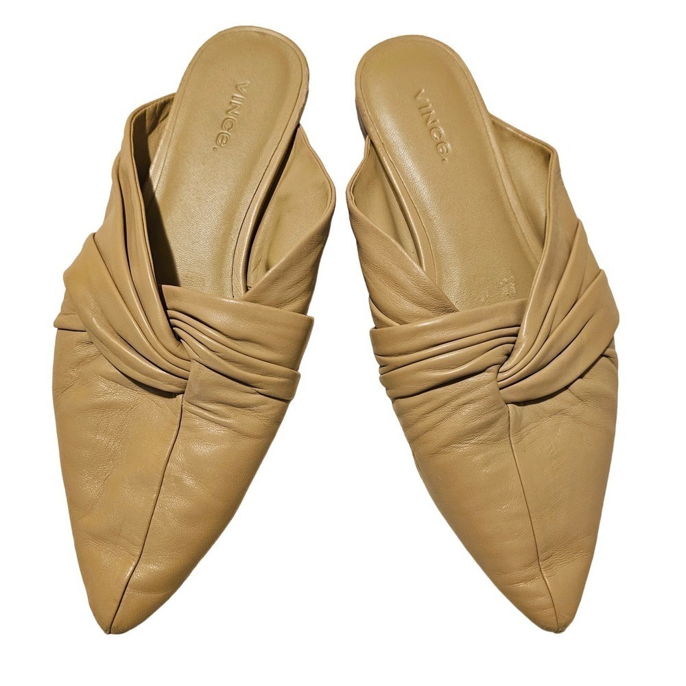 Vince Crenne Soft leather Nude Tan slipon. Mules. Sz.6.5. Luxury. Flats.‎ Boho